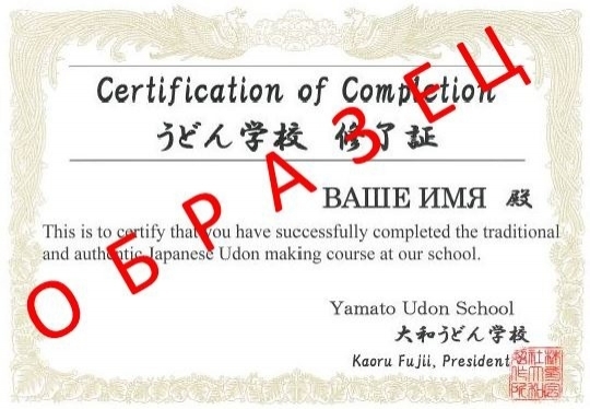 сертификат школы удона